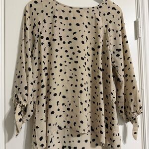 Papermoon Cream and Black Animal Print Blouse